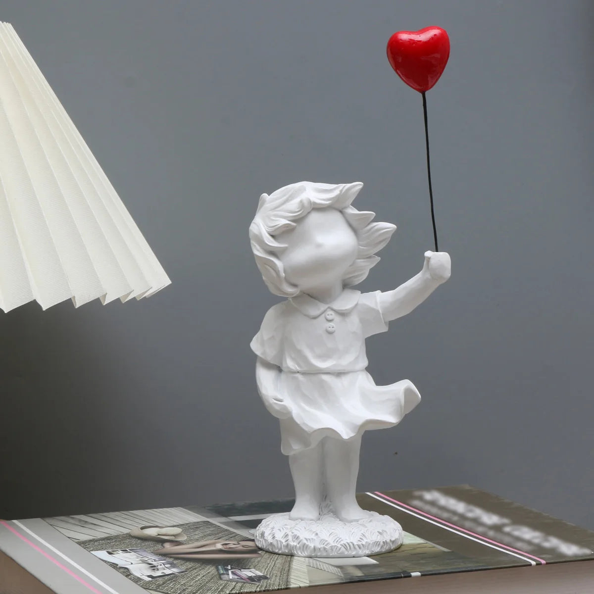 Heart Balloon Girl Sculpture