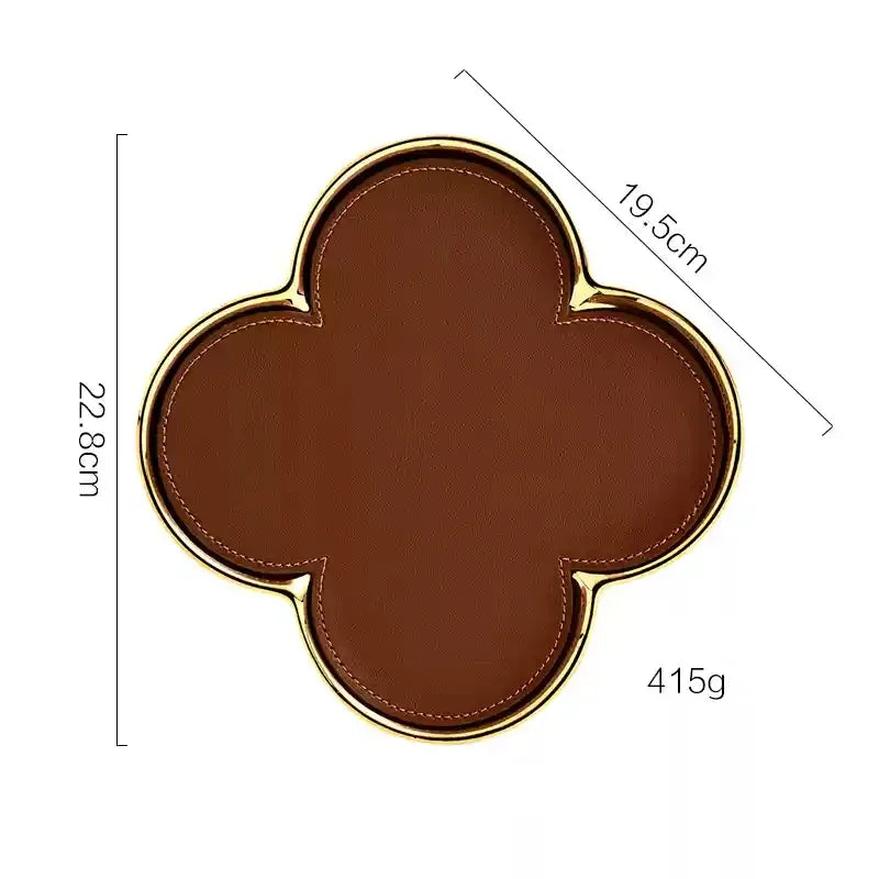 Luxury Leather Clover Tray