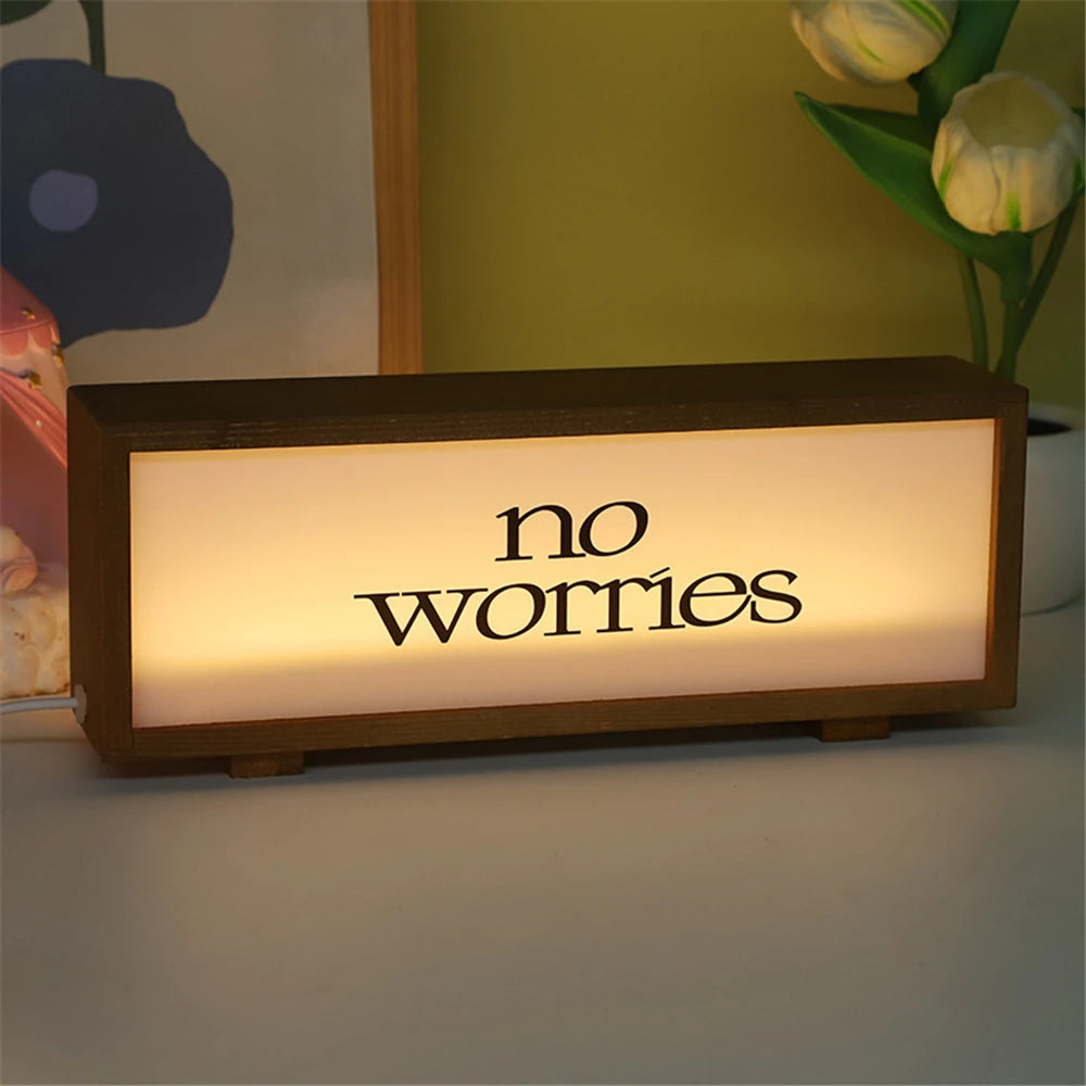 LED Wooden Acrylic Message Night Light