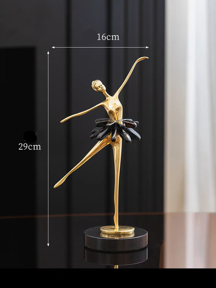 Elegant Gold Ballet Dancer Figurine