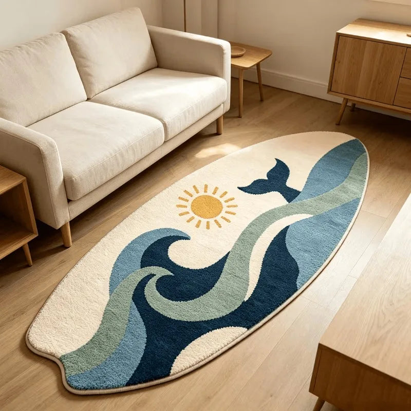 Whale Tail Wave Rug – Ocean-Inspired Area Rug