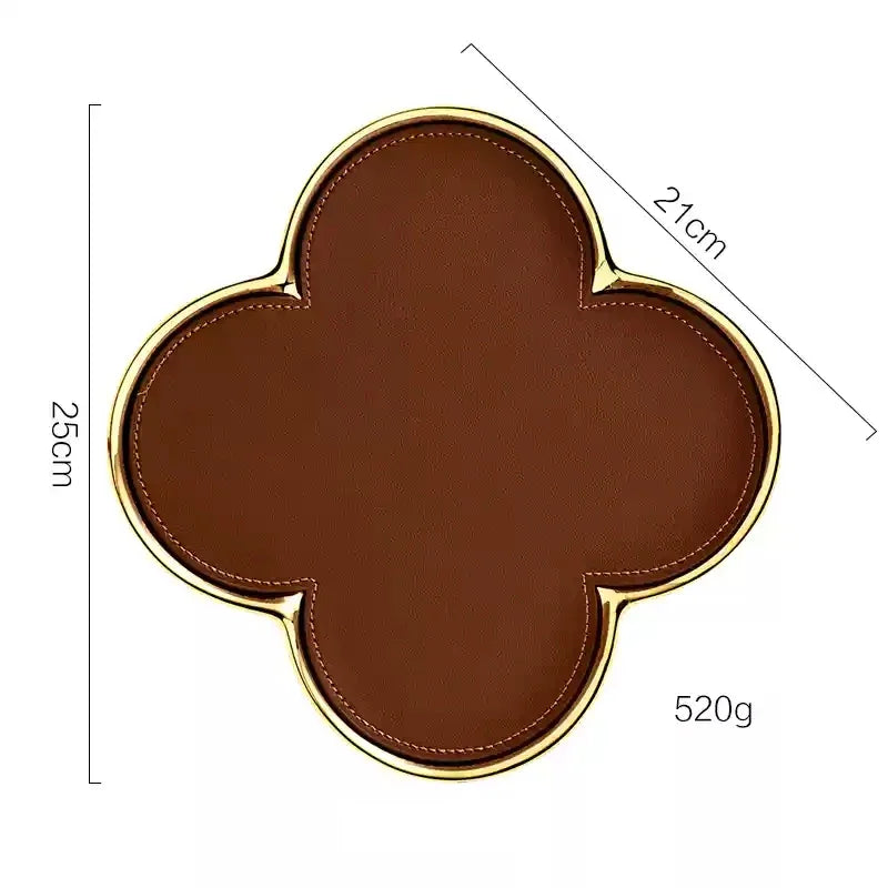 Luxury Leather Clover Tray