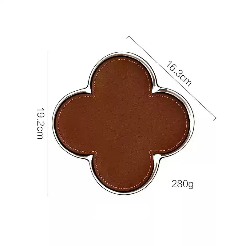 Luxury Leather Clover Tray
