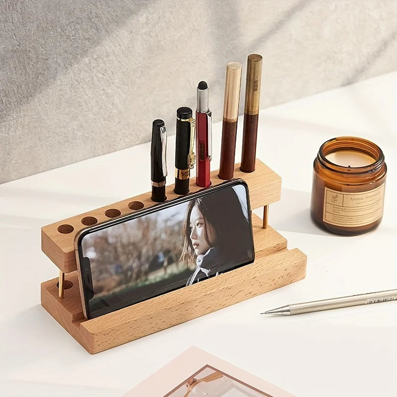 Elegant Wooden Pen Holder