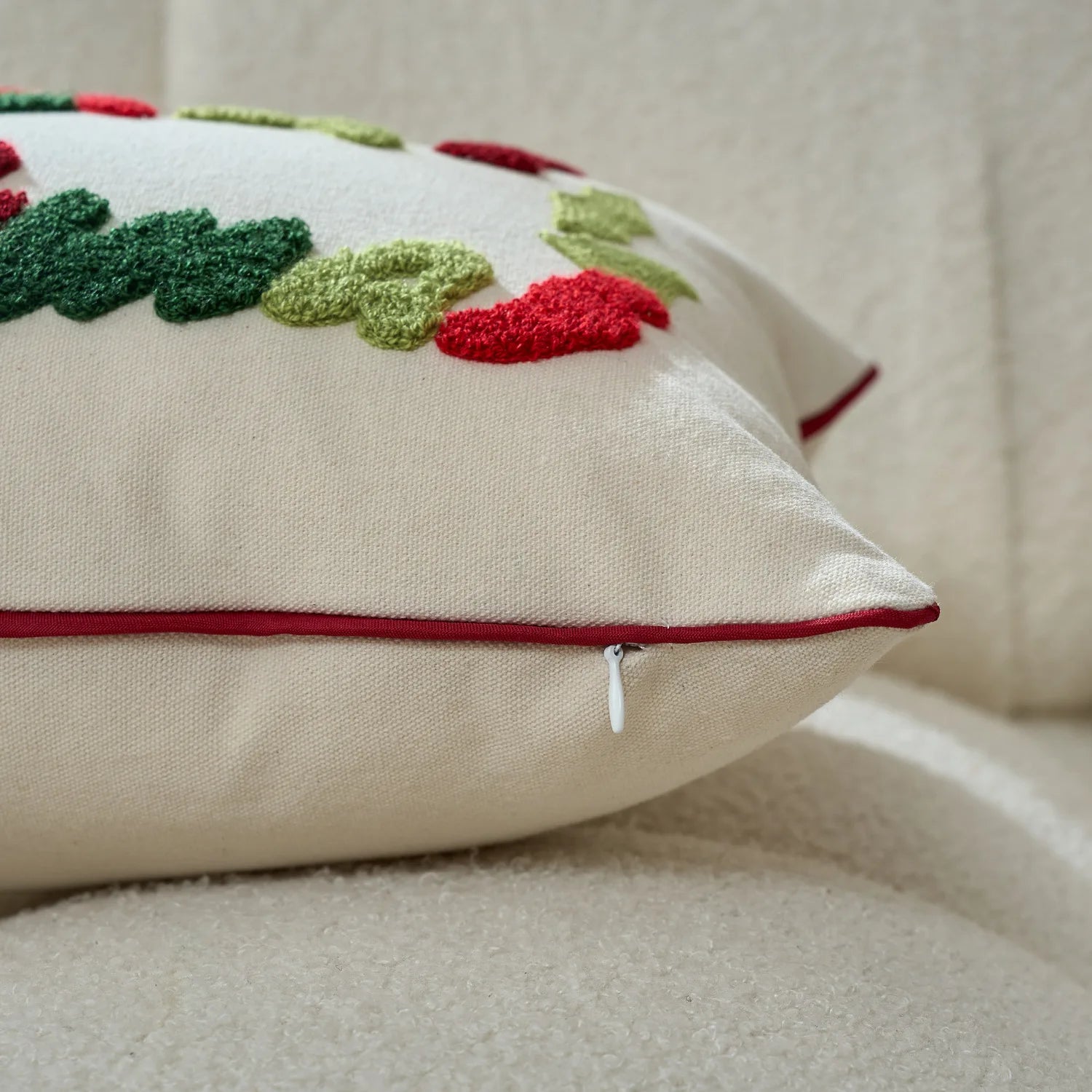 Christmas Embroidered Throw Pillow Cover – Festive Holiday Designs
