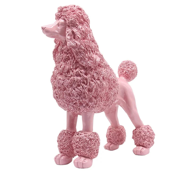 Modern Pink Resin Poodle Figurine
