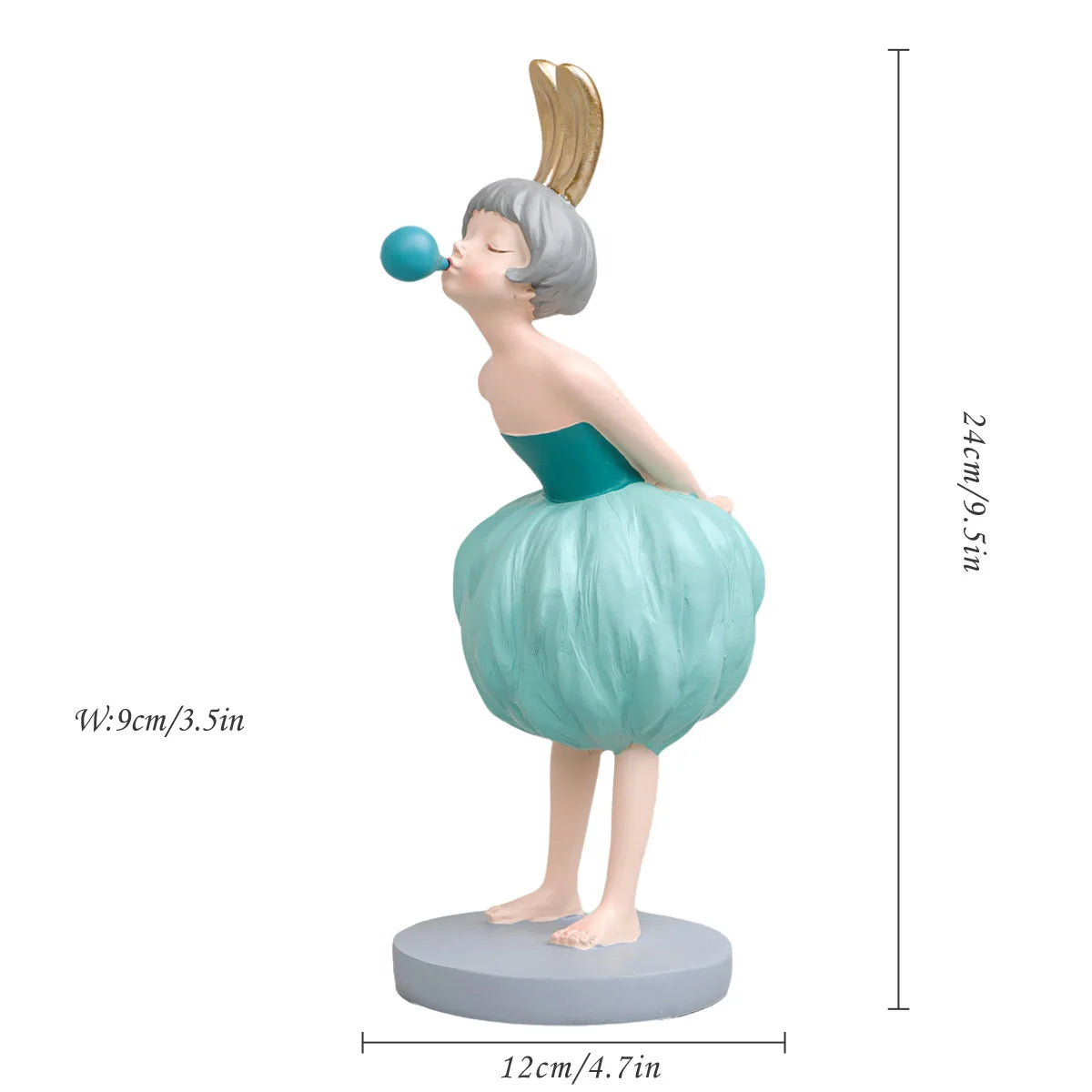 Elegant Bubble Gum Girl Figurine