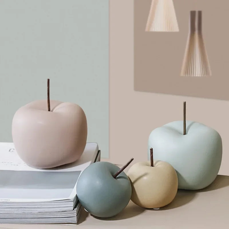 Nordic Ceramic Apple Sculpture