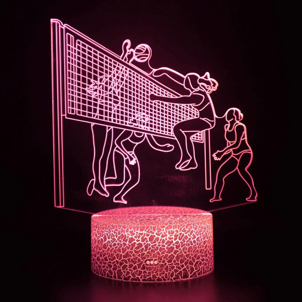 3D Volleyball LED Night Light