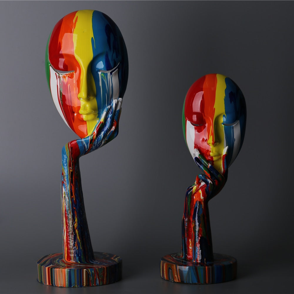Colorful Thinking Face Decorative Figurine