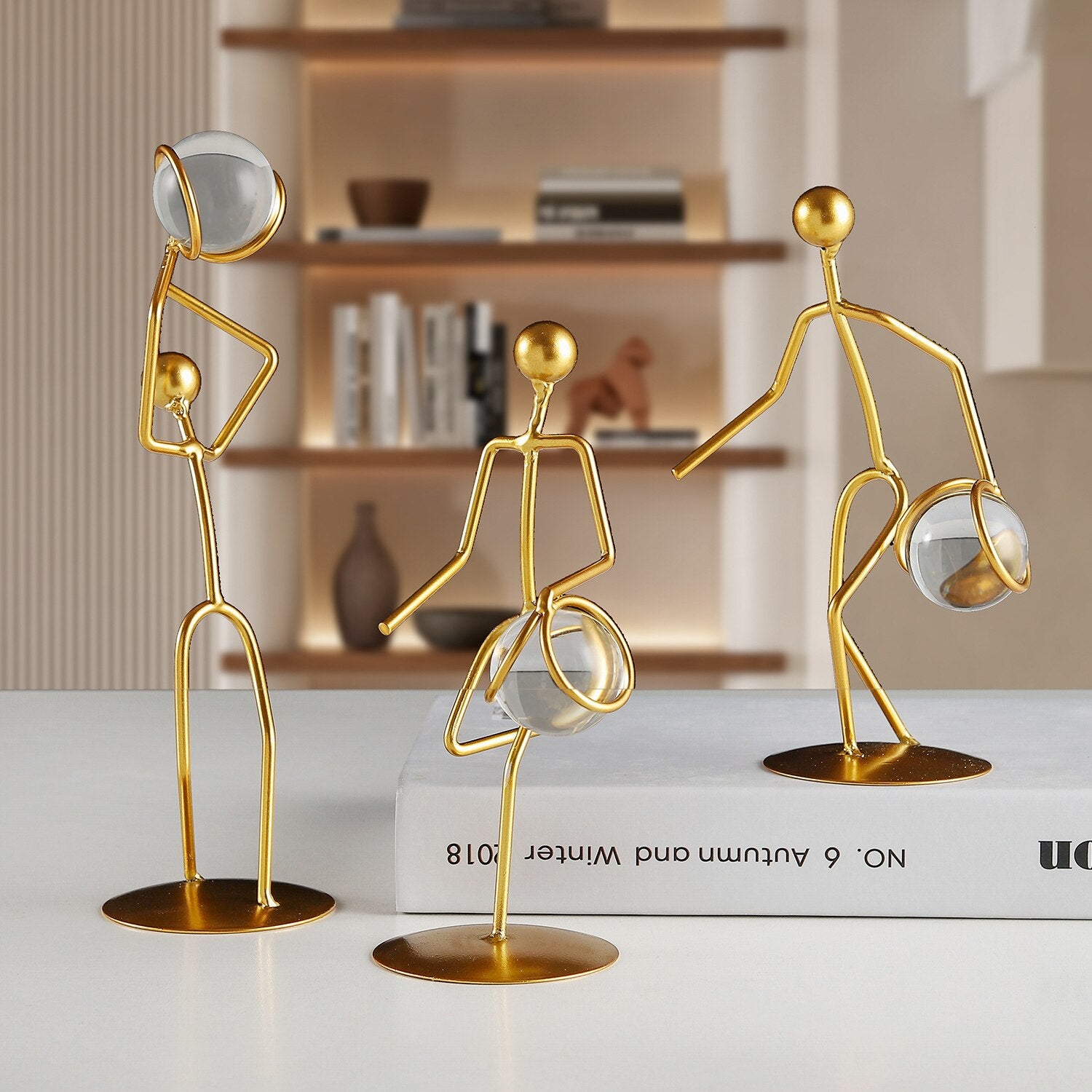 Athlete Crystal Ball Figurine