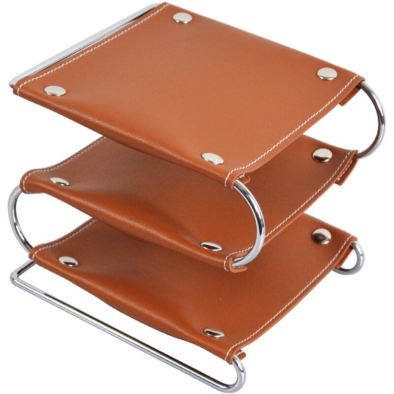 Leather and Metal Storage Organizer