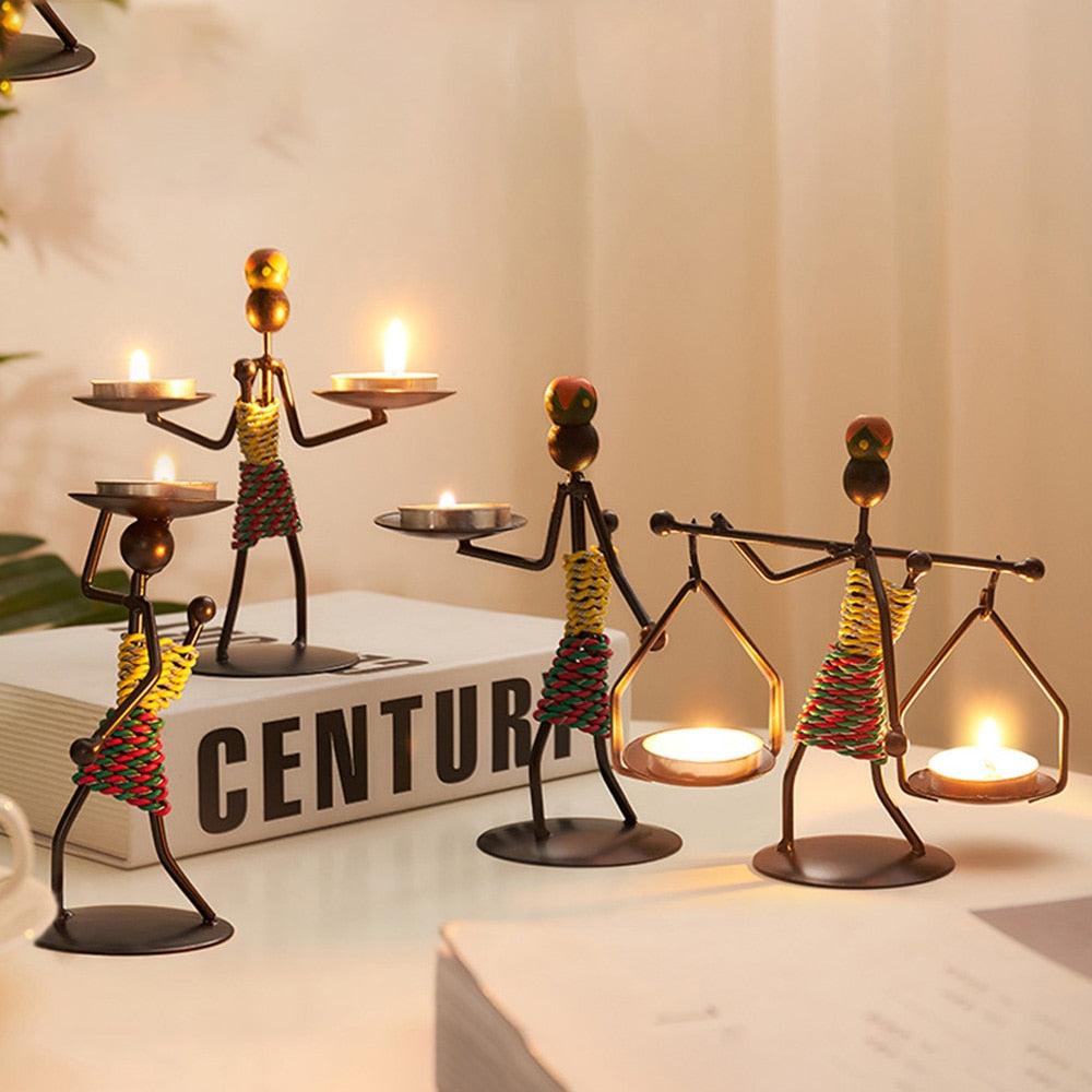 Nordic Iron Metal Candlestick