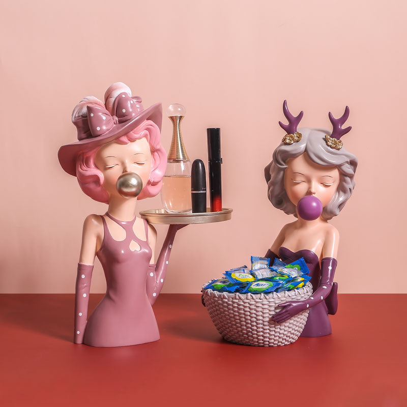 Fancy bubblegum Girl Figurine