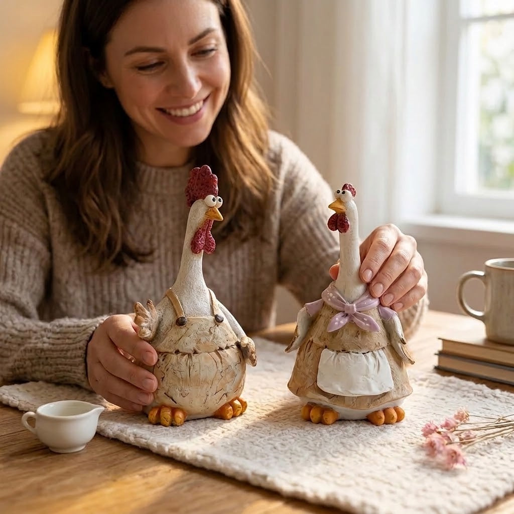 Cute Resin Chicken Figurine – Rooster or Hen