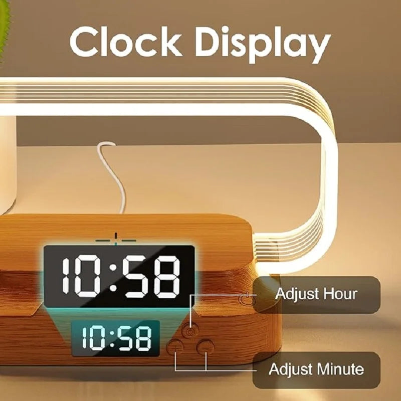 Modern Multifunctional Bedside Lamp with Wireless Charging