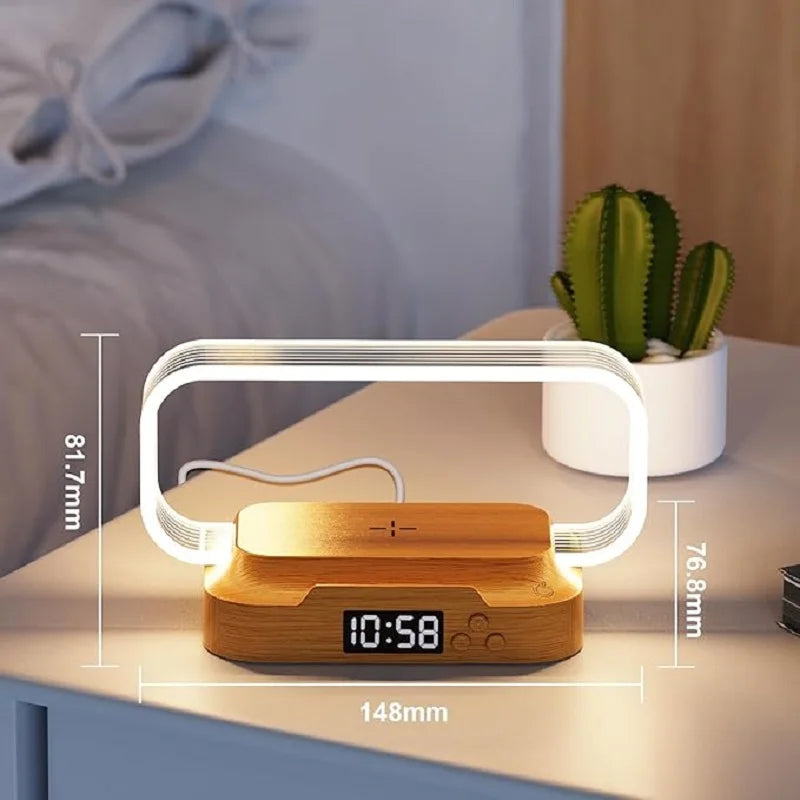 Modern Multifunctional Bedside Lamp with Wireless Charging