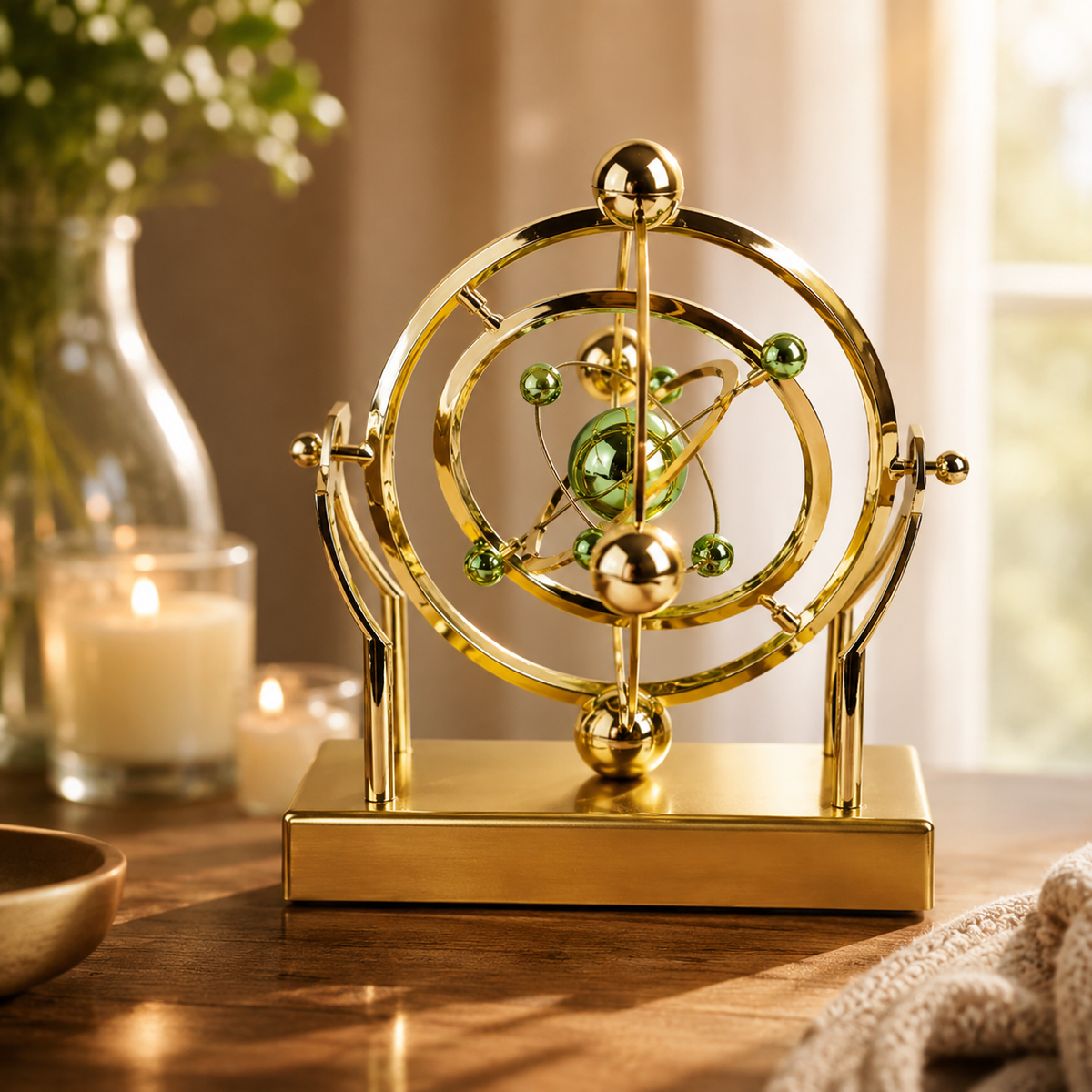 Kinetic Art Desk Decor - Celestial Orbit Perpetual Motion Pendulum