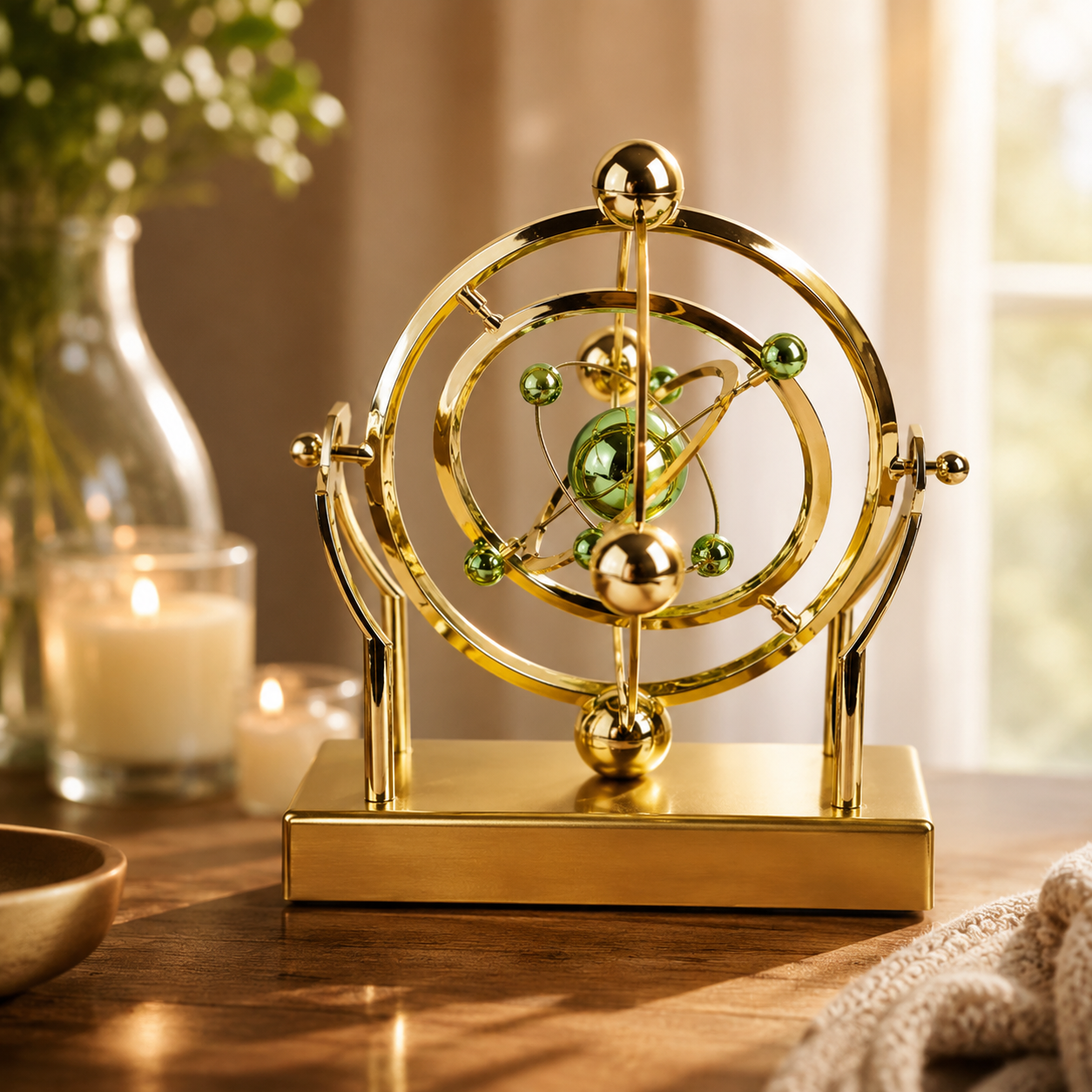Kinetic Art Desk Decor - Celestial Orbit Perpetual Motion Pendulum
