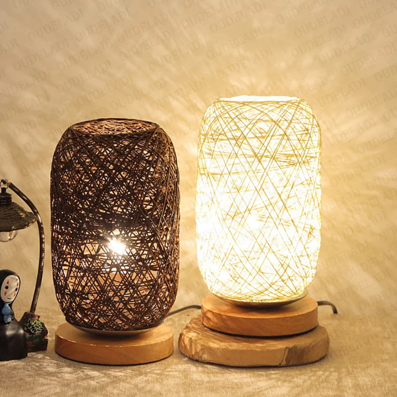 Rattan Twine Table Lamp