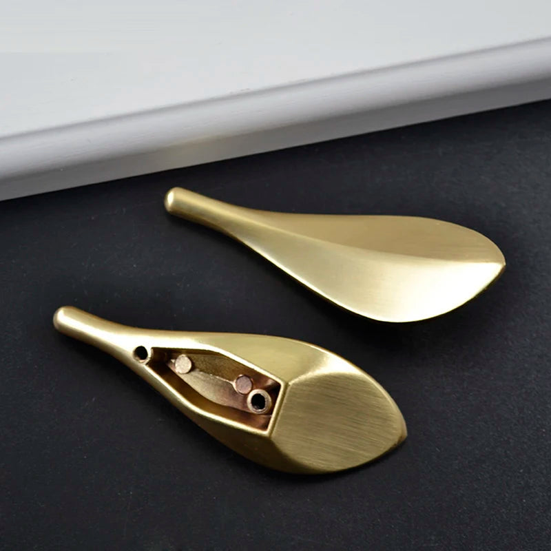Nordic Solid Brass Gold Leaf Cabinet Knob