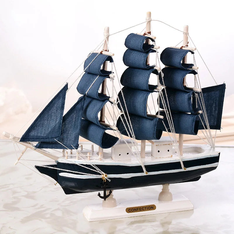 Handmade Wooden Pirate Ship &amp; Nautical Boat Model