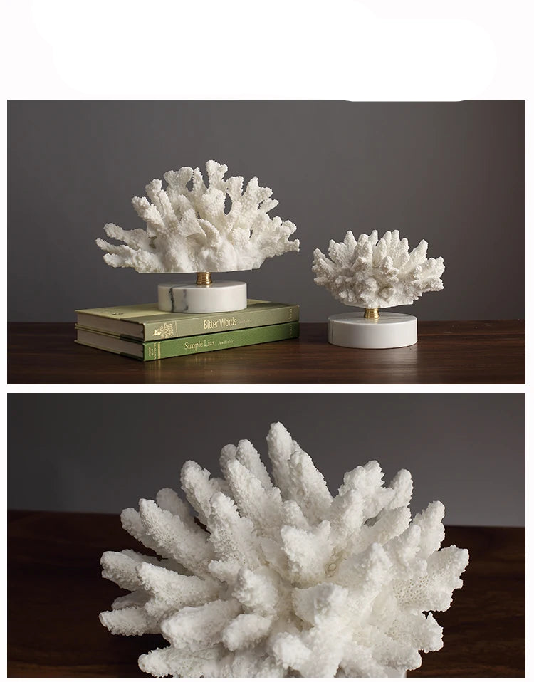 Artificial Coral Sculpture with Marble Base