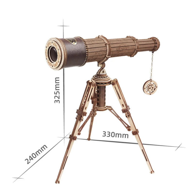 DIY Vintage Wooden Telescope Puzzle