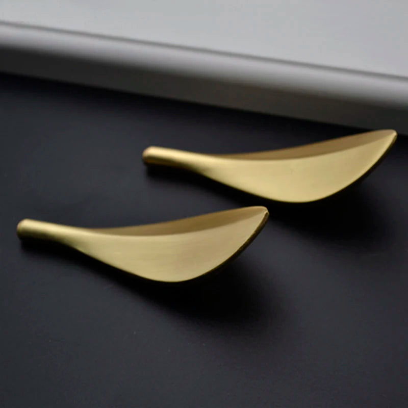 Nordic Solid Brass Gold Leaf Cabinet Knob