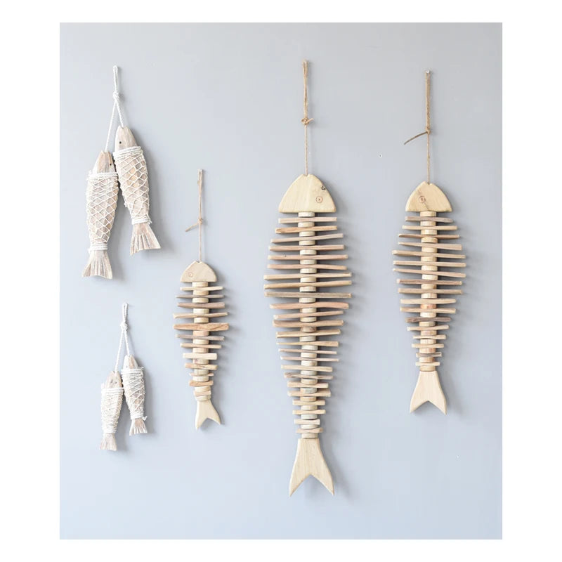 Nordic Wooden Hanging Fish Wall Decor