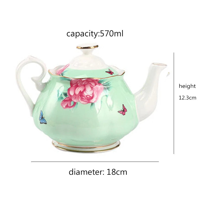 Vintage Ceramic Teapot with Floral Design
