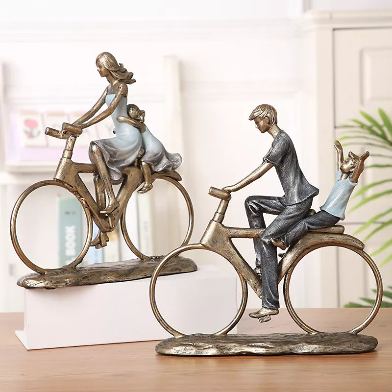 Bike Family Resin Figurine