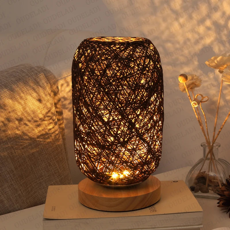 Rattan Twine Table Lamp