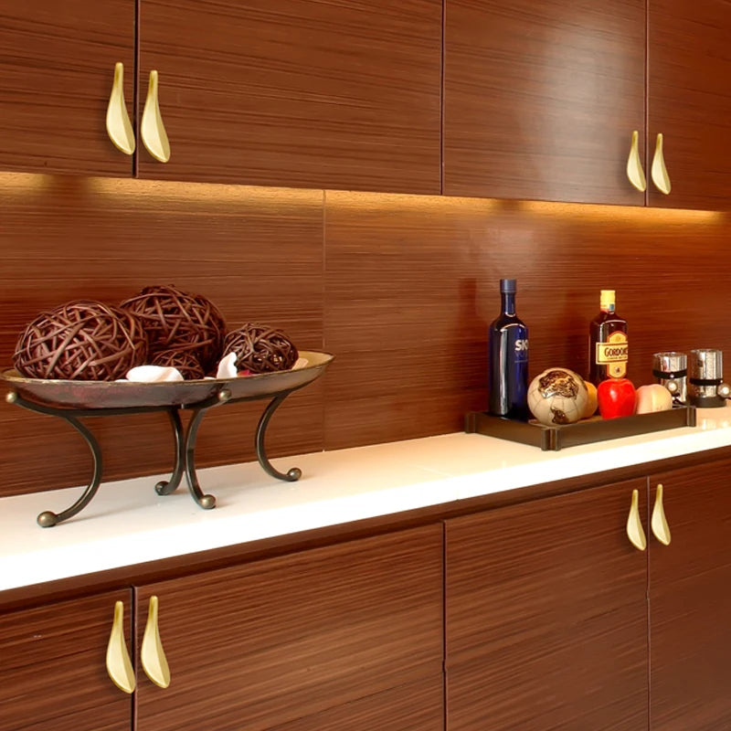 Nordic Solid Brass Gold Leaf Cabinet Knob