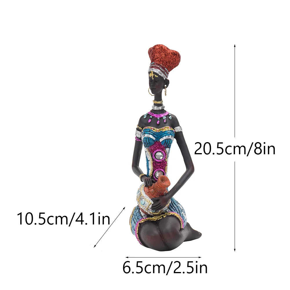 Abstract African Woman Resin Sculpture
