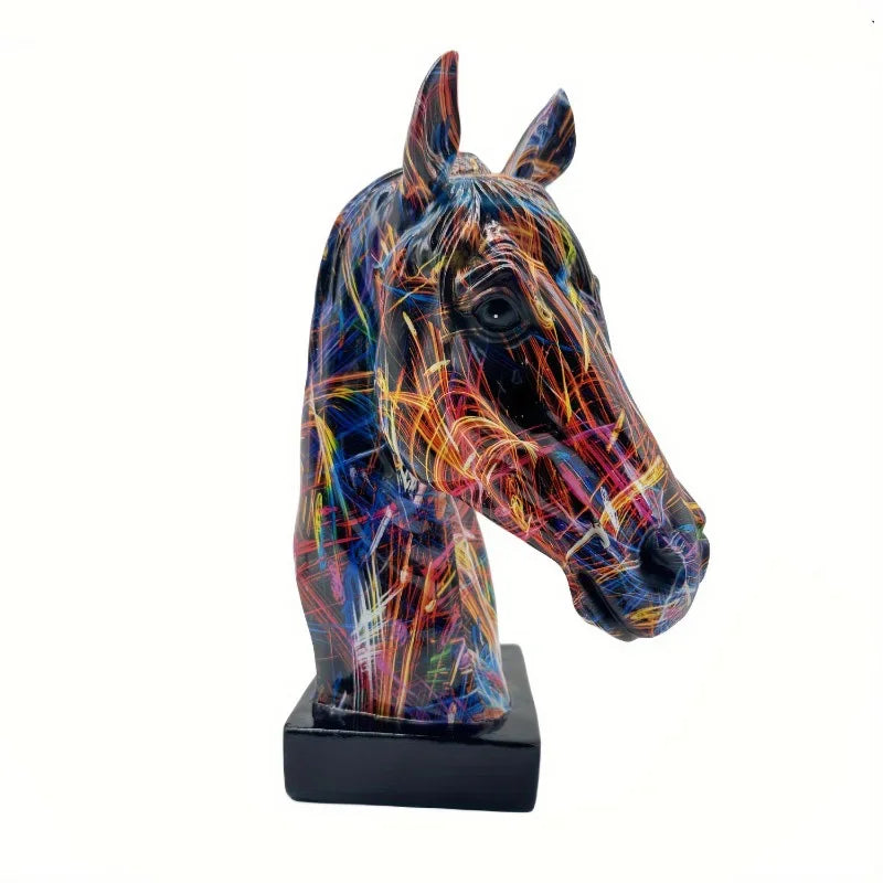 Graffiti Horse Head Figurine