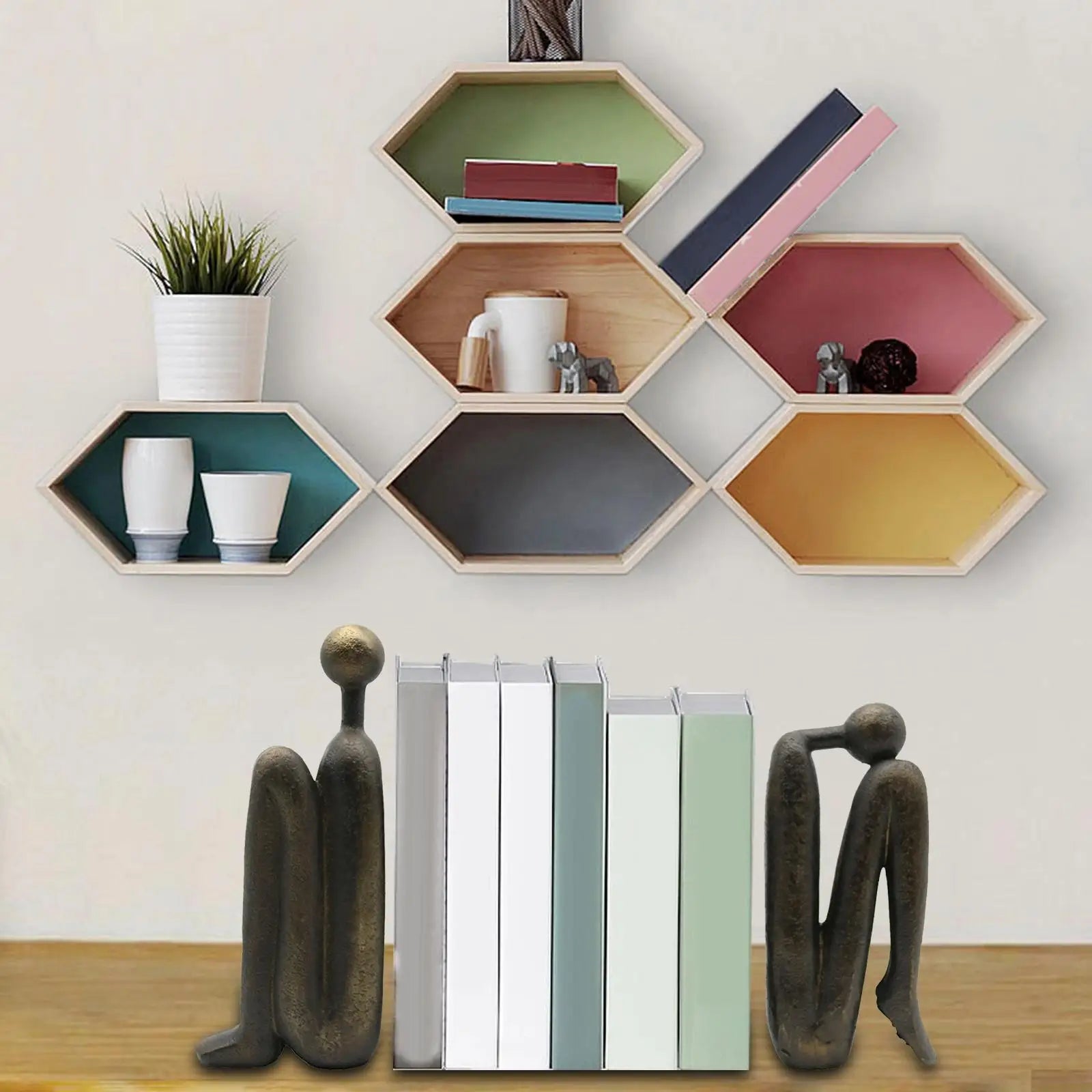 Modern Thinker Resin Bookends