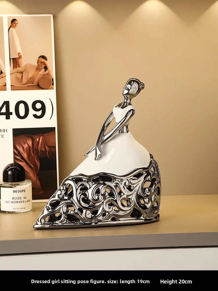 Modern Ceramic Dancer Figurine Sculpture