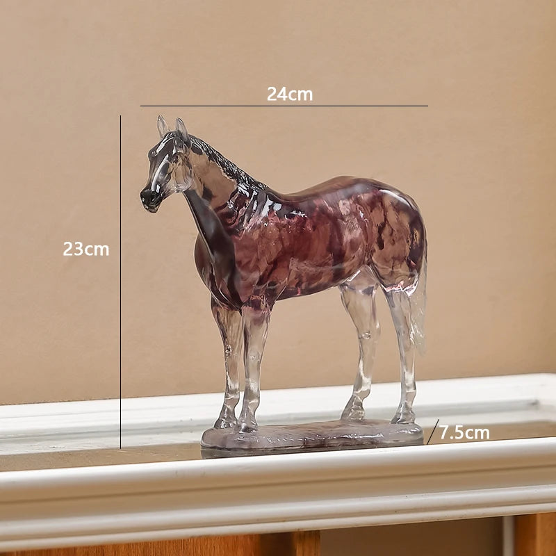 Nordic Crystal Resin Horse Sculpture