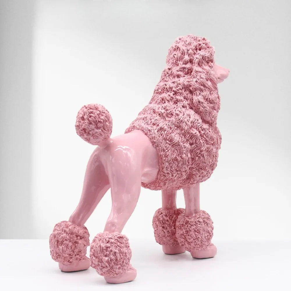 Modern Pink Resin Poodle Figurine