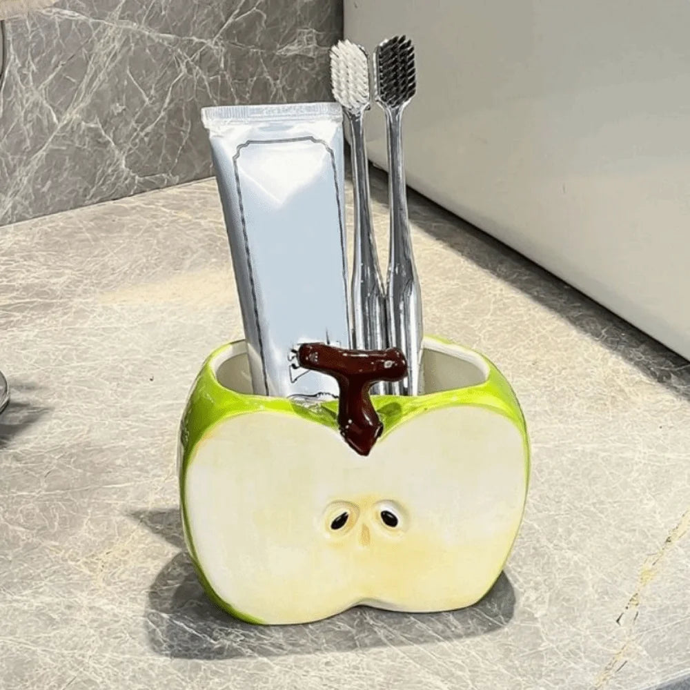 Creative Fruit-Shaped Ceramic Toothbrush Holder