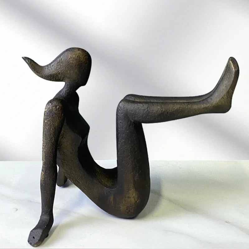 Modern Thinker Girl Statue - Abstract Character Home Decor