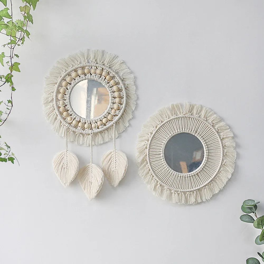 The Sunburst Handcrafted Macrame Mirror