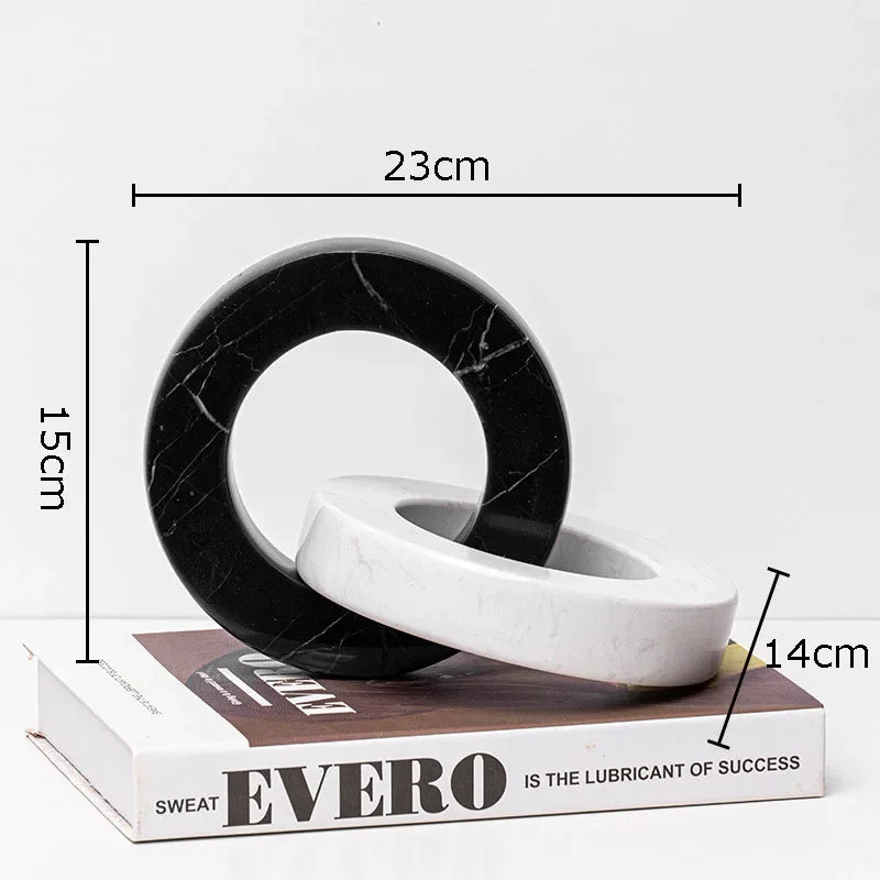 Modern Ceramic Interlocking Ring Sculpture