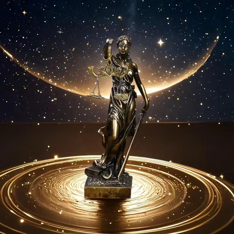 Retro Round-Bottom Desk Decor-Justice Goddess Resin Statue