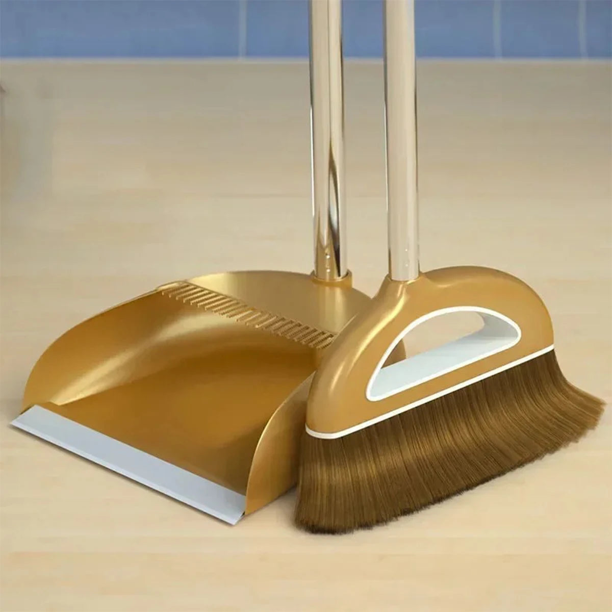 Gold Broom and Dustpan Set