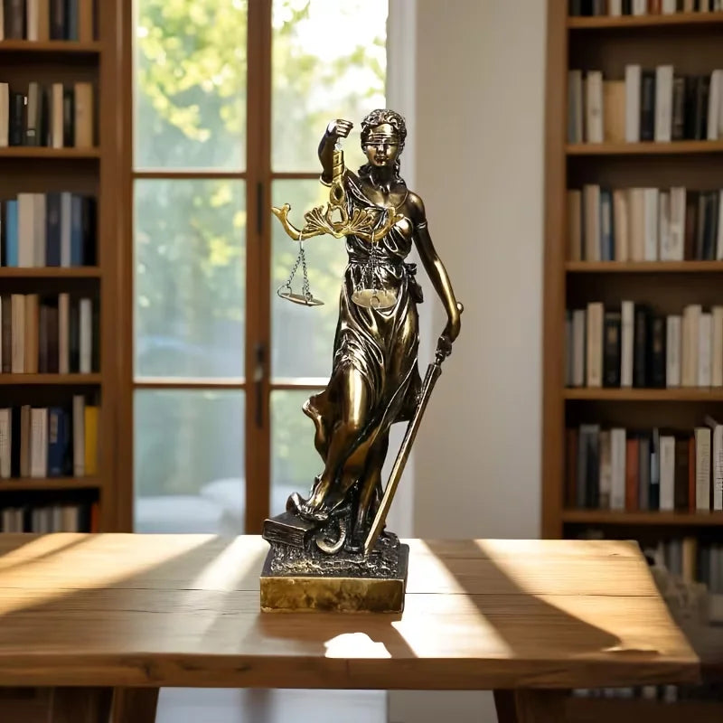 Retro Round-Bottom Desk Decor-Justice Goddess Resin Statue