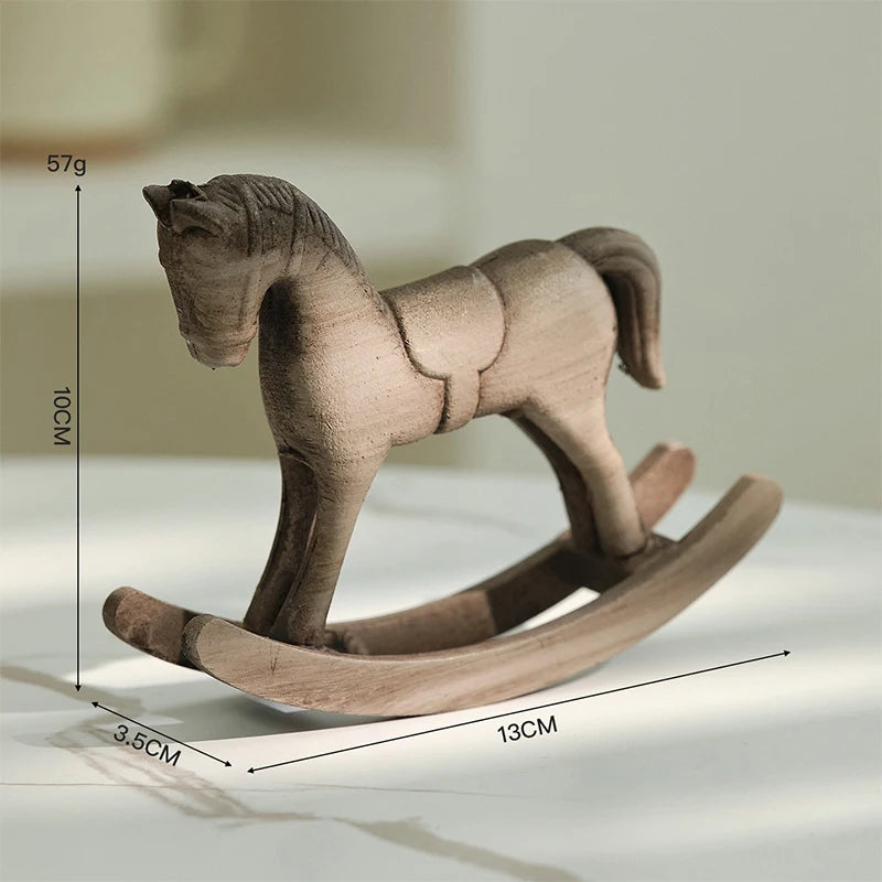 Hand-Finished Retro Wooden Rocking Horse Decor
