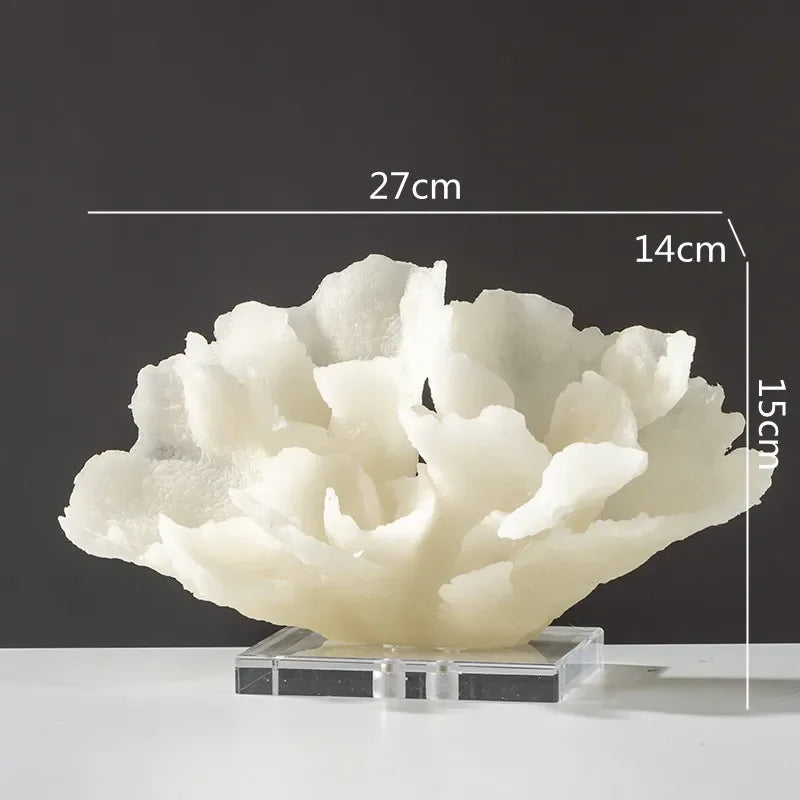 Decorative Faux Coral Sculpture on Crystal Base
