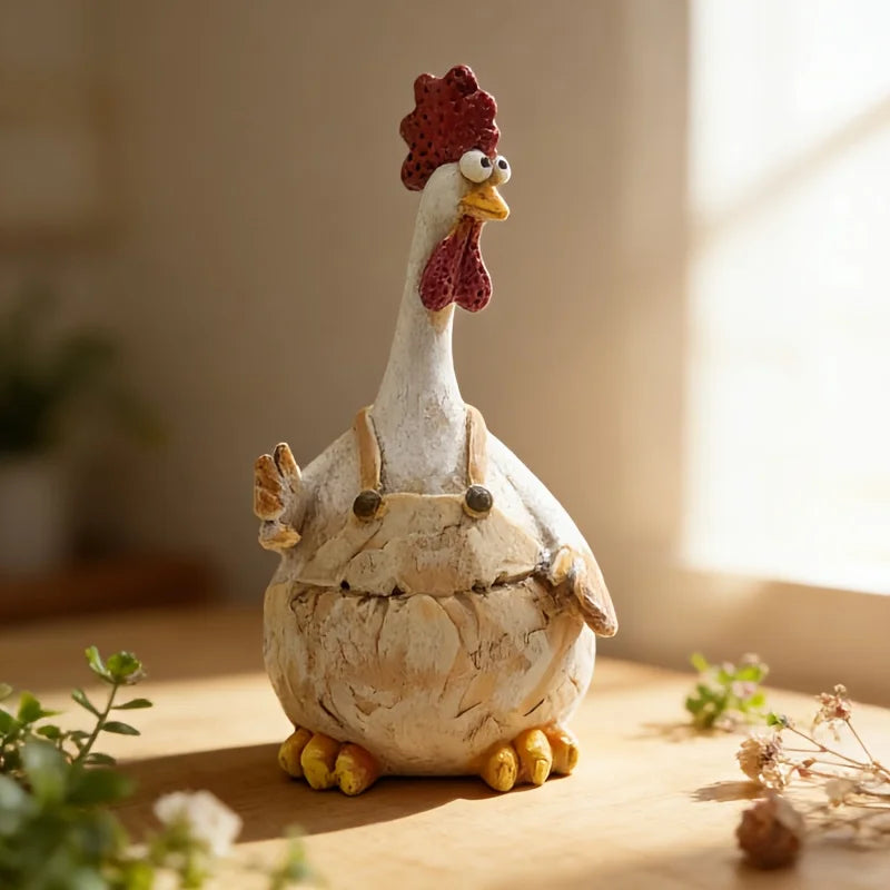 Cute Resin Chicken Figurine – Rooster or Hen